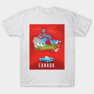 Canada Travel Map T-Shirt